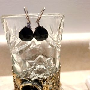 Tous sterling silver onyx earrings
